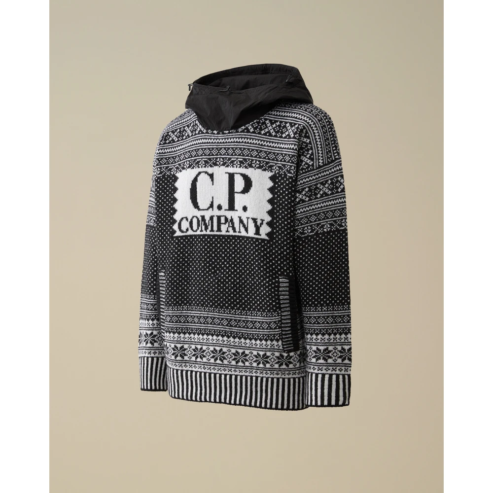C.P. Company Zwarte Jacquard Hoodie Black Heren