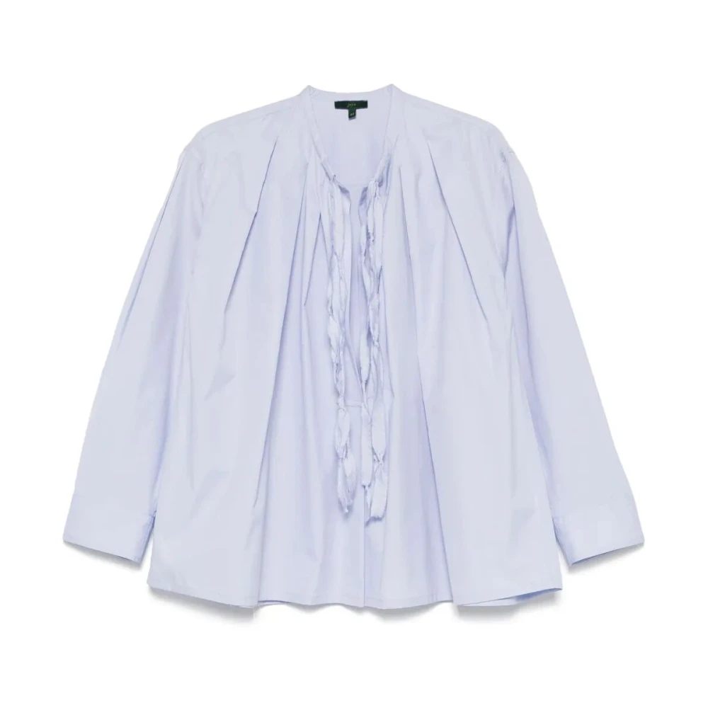 Jejia Blauwe Lavallière Blouse met Gerimpeld Detail Blue Dames