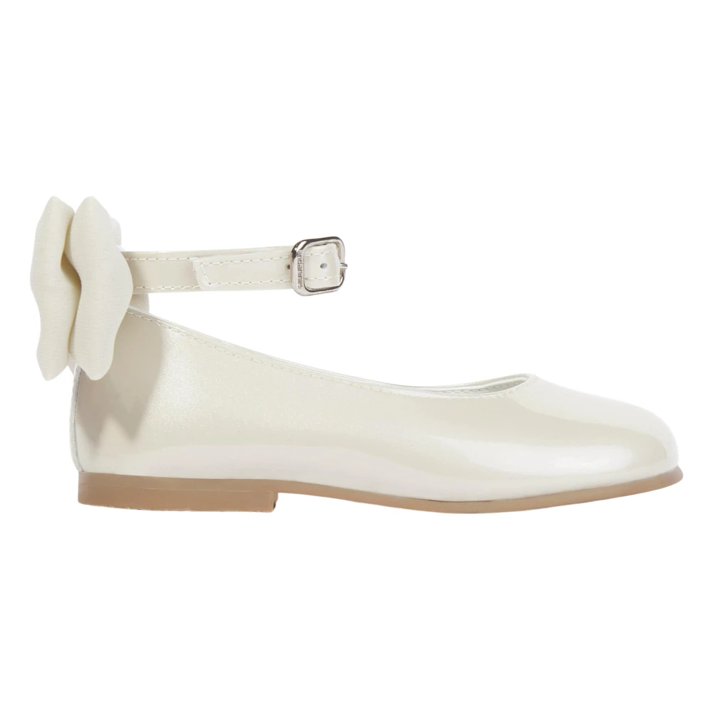 Andanines , Kids Dress Shoes, Female, Beige, 25 Eu, Patent Leather Bow Shoes