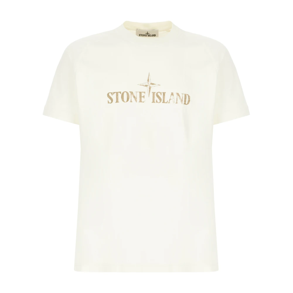Stone Island Casual Katoenen T-Shirt in Diverse Kleuren Beige Heren