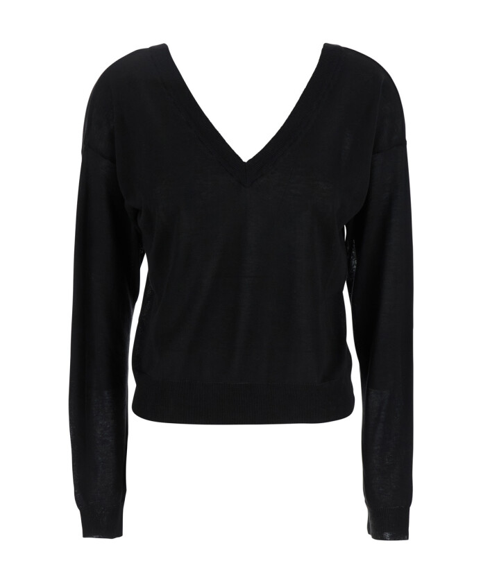 pull-court-noir-col-en-v-coton-soie