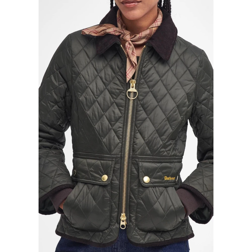 Barbour Gewatteerde Aansluitende Jas voor Vrouwen Green Dames