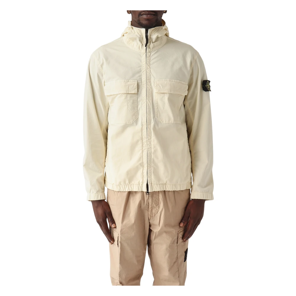Stone Island, Light Jackets, male, Beige, Size: XL Stretch Jacket
