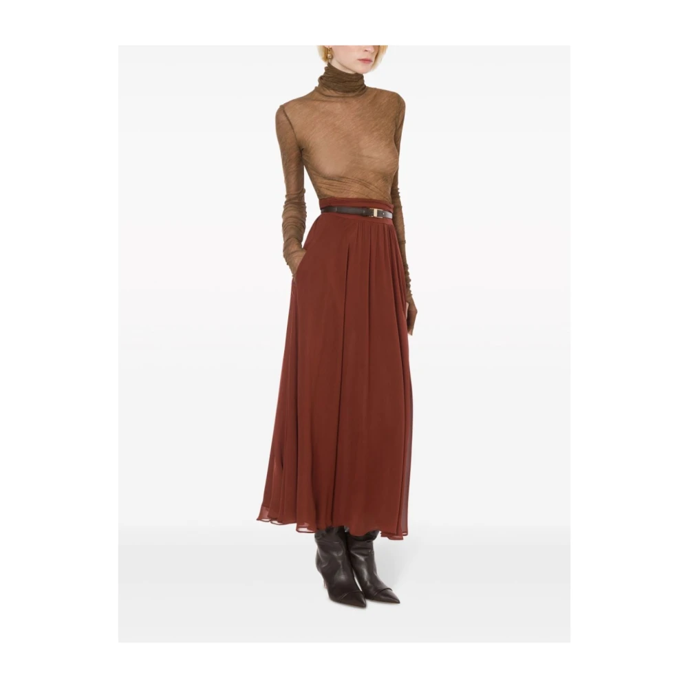 Philosophy di Lorenzo Serafini Doorschijnende hoge hals trui bruin Brown Dames