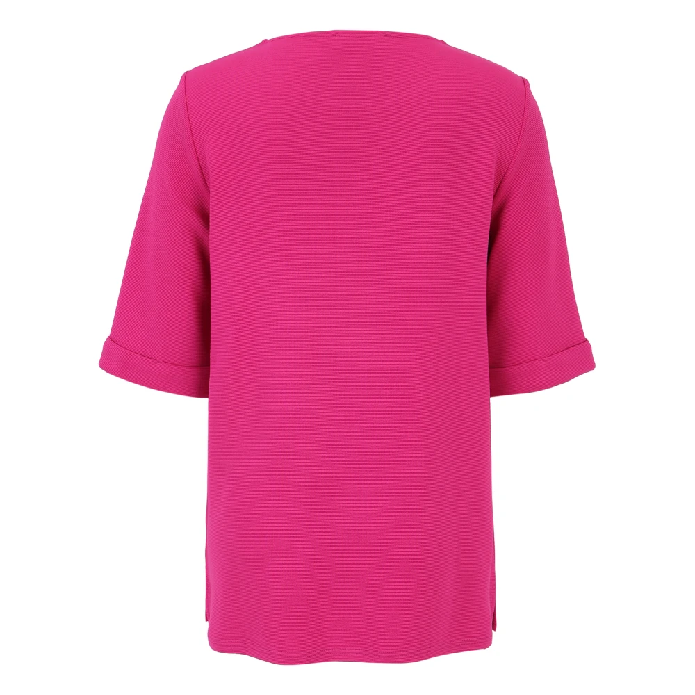 Doris S Lichtgewicht Sweatshirt-Stijl Shirt met Ottoman Stof Pink Dames