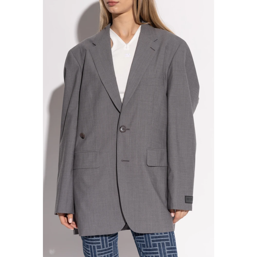 Kenzo Single-breasted blazer Gray Dames
