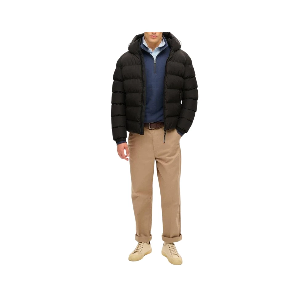Superdry Gerecycled Polyester Puffer Parka Black Heren