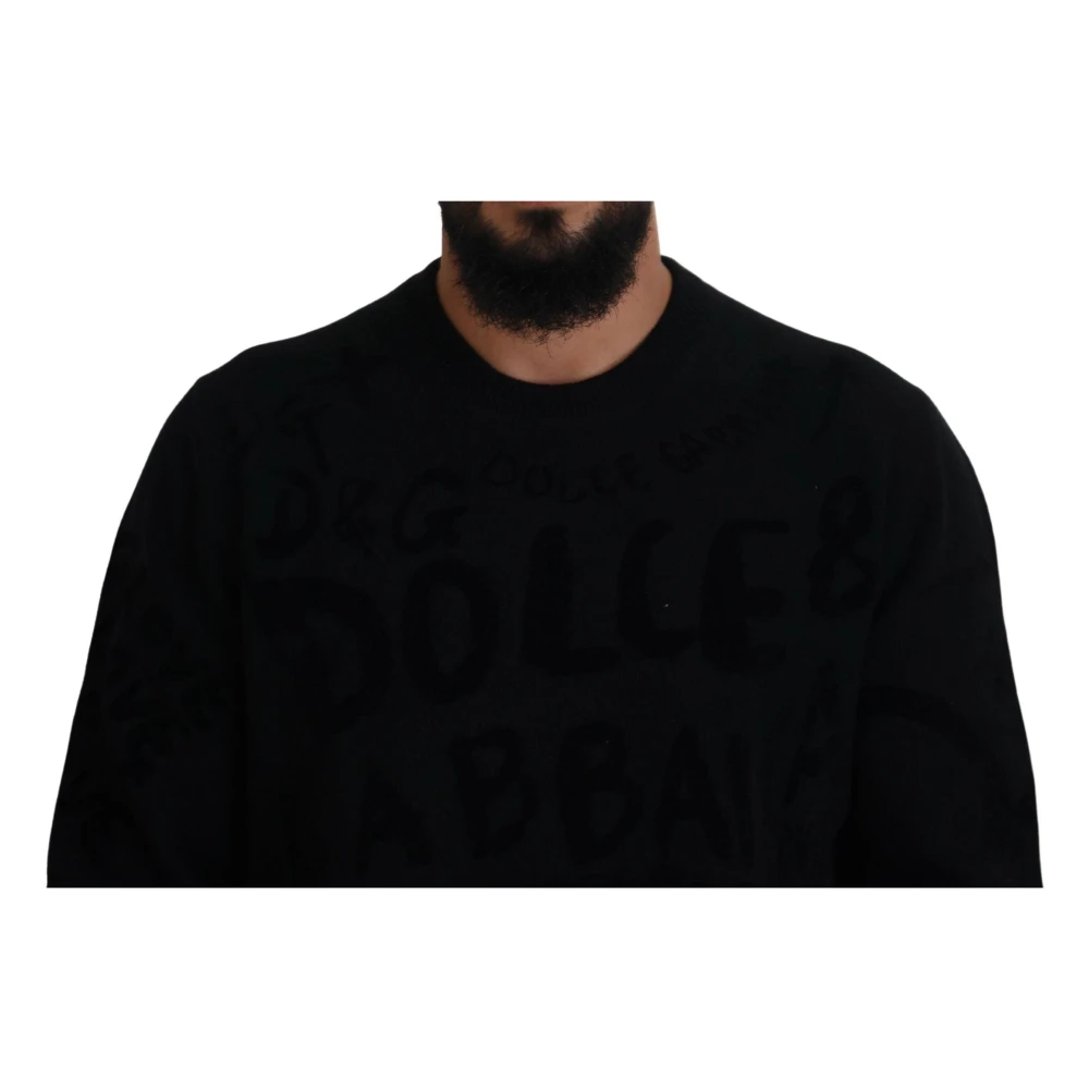 Dolce & Gabbana Zwarte Logo Trui Black Heren