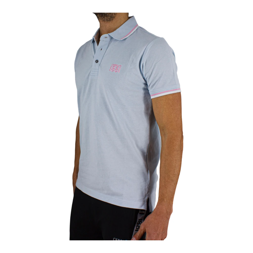 Cerruti 1881 Blauw Polo Shirt met Geborduurd Logo Blue Heren