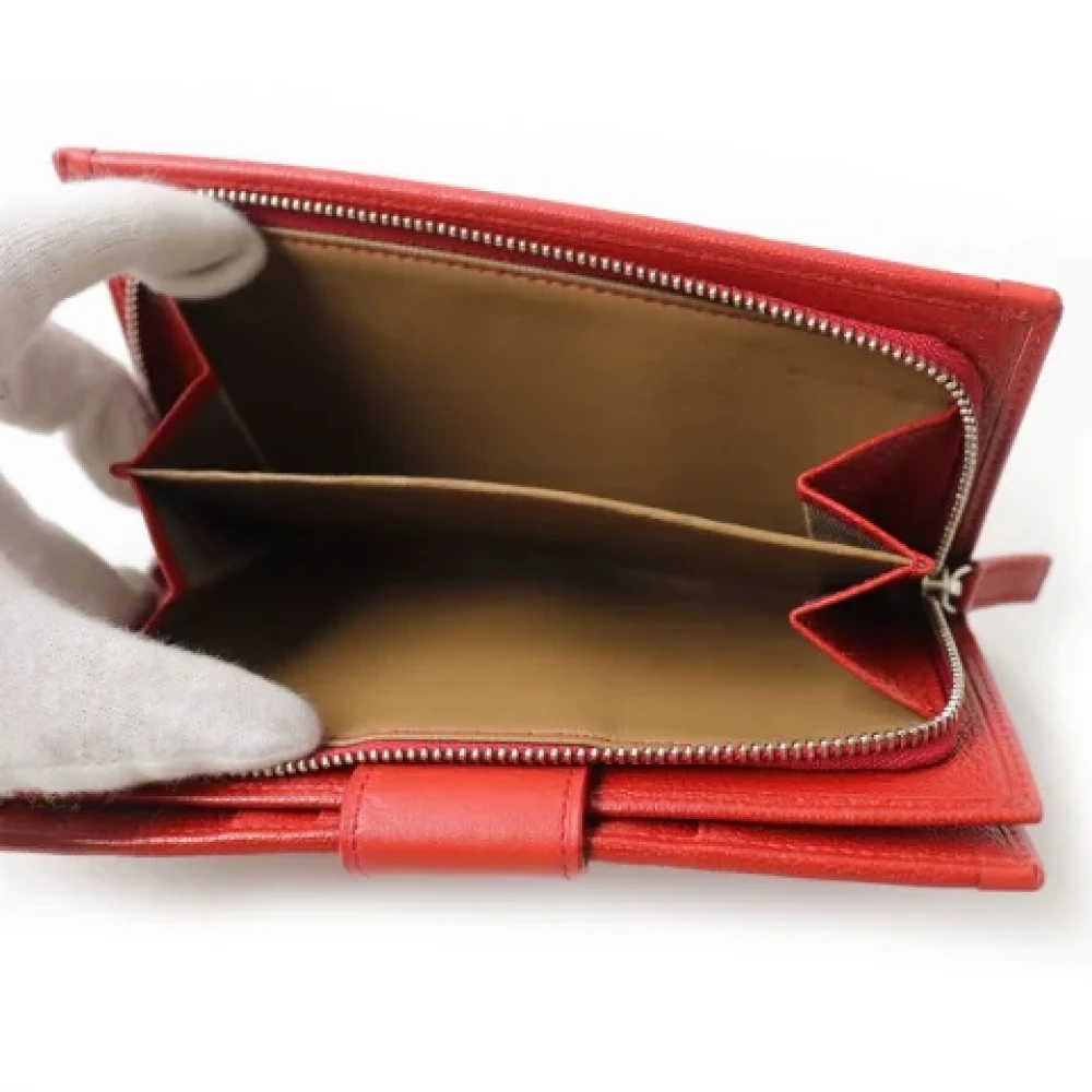 Bvlgari Vintage Pre-owned Leather wallets Red Dames
