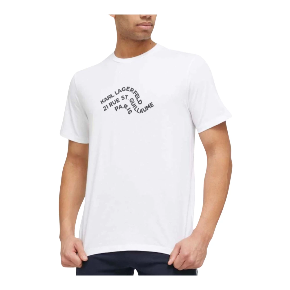 Karl Lagerfeld Wave Logo Relaxte T-shirt White Heren