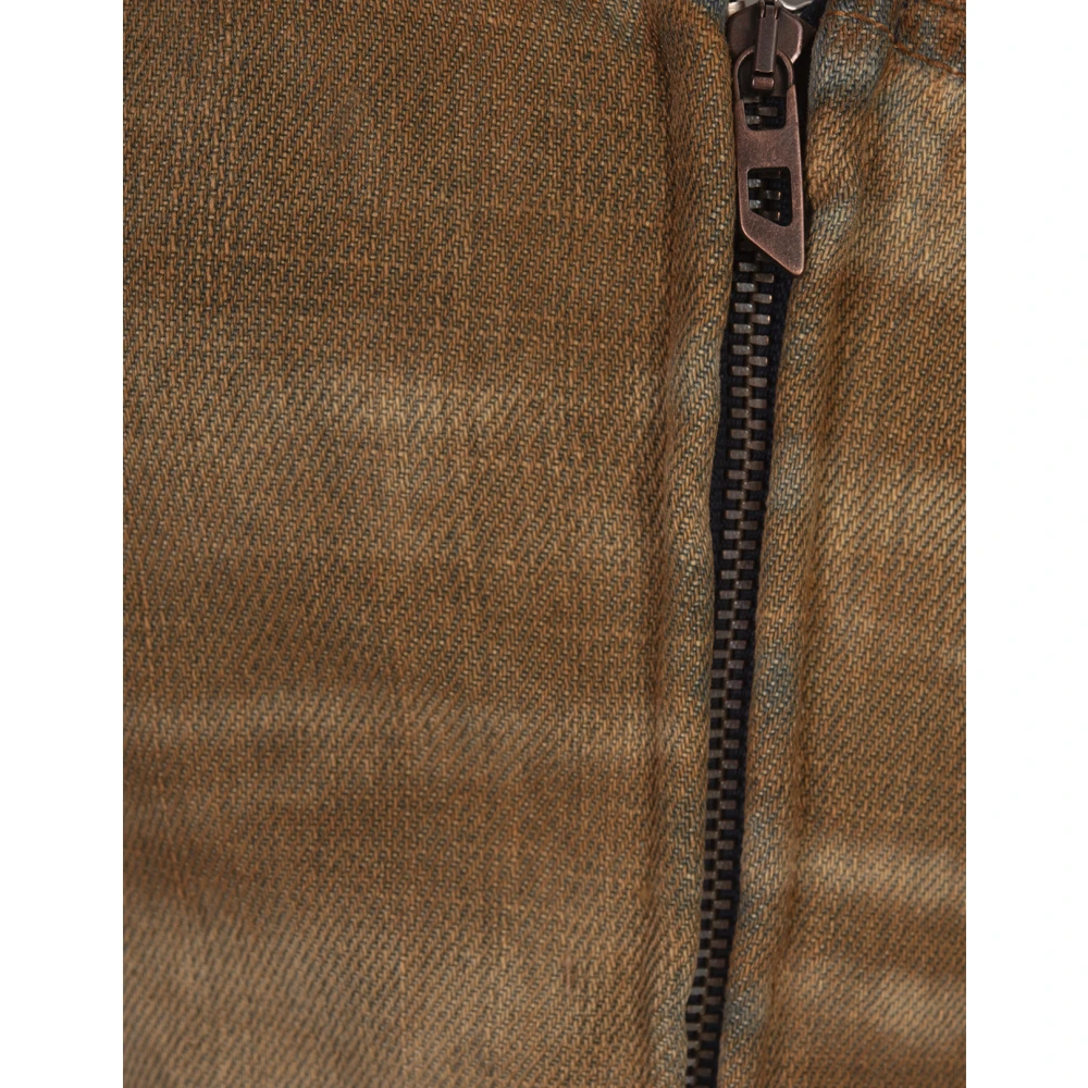 Diesel Kameel Katoen Denim Crop Top Brown Dames