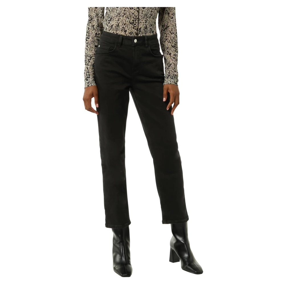 comma Straight-Leg Katoen Stretch Jeans Black Dames