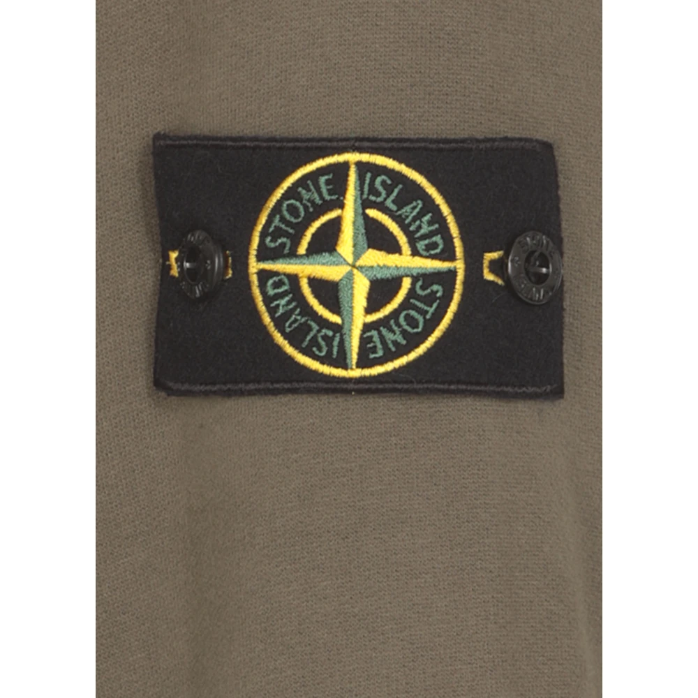 Stone Island Groene Katoenen Hoodie met Rits Green Heren