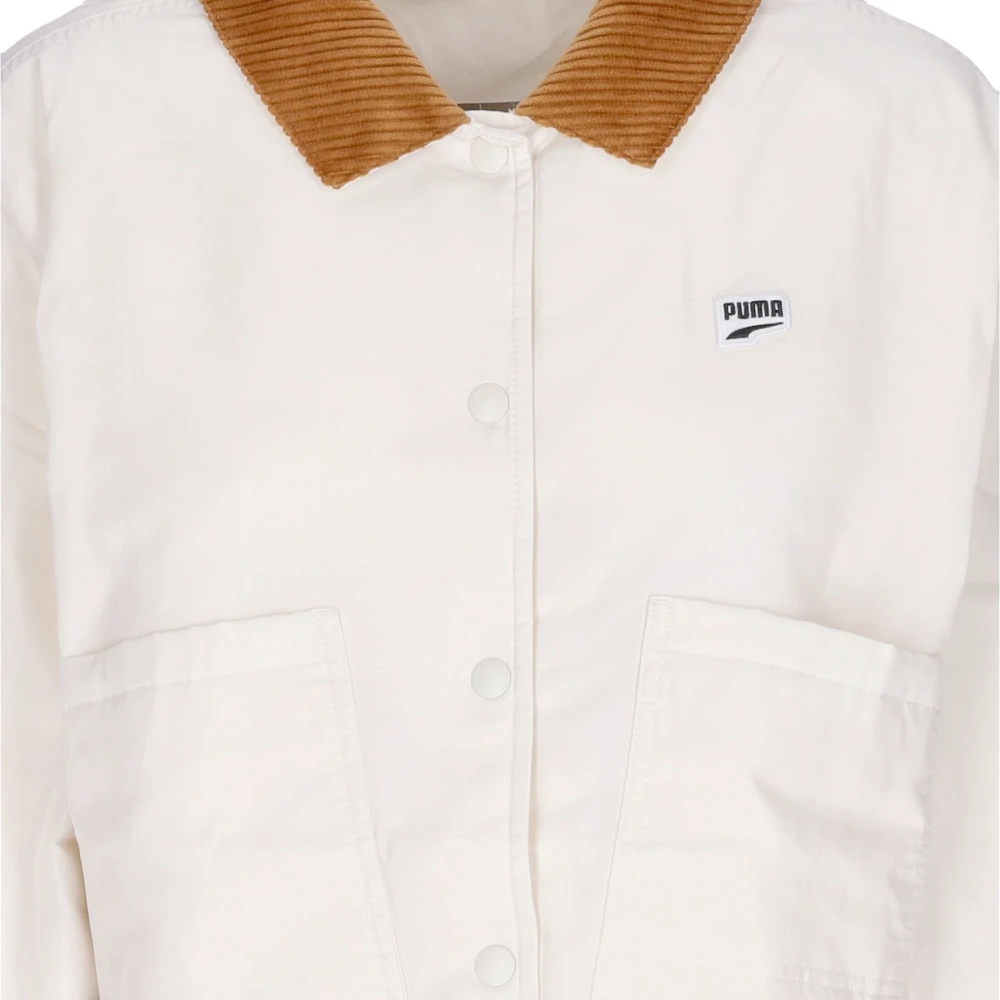 Puma Fluweel Kraag Coach Jas Pristine White Heren
