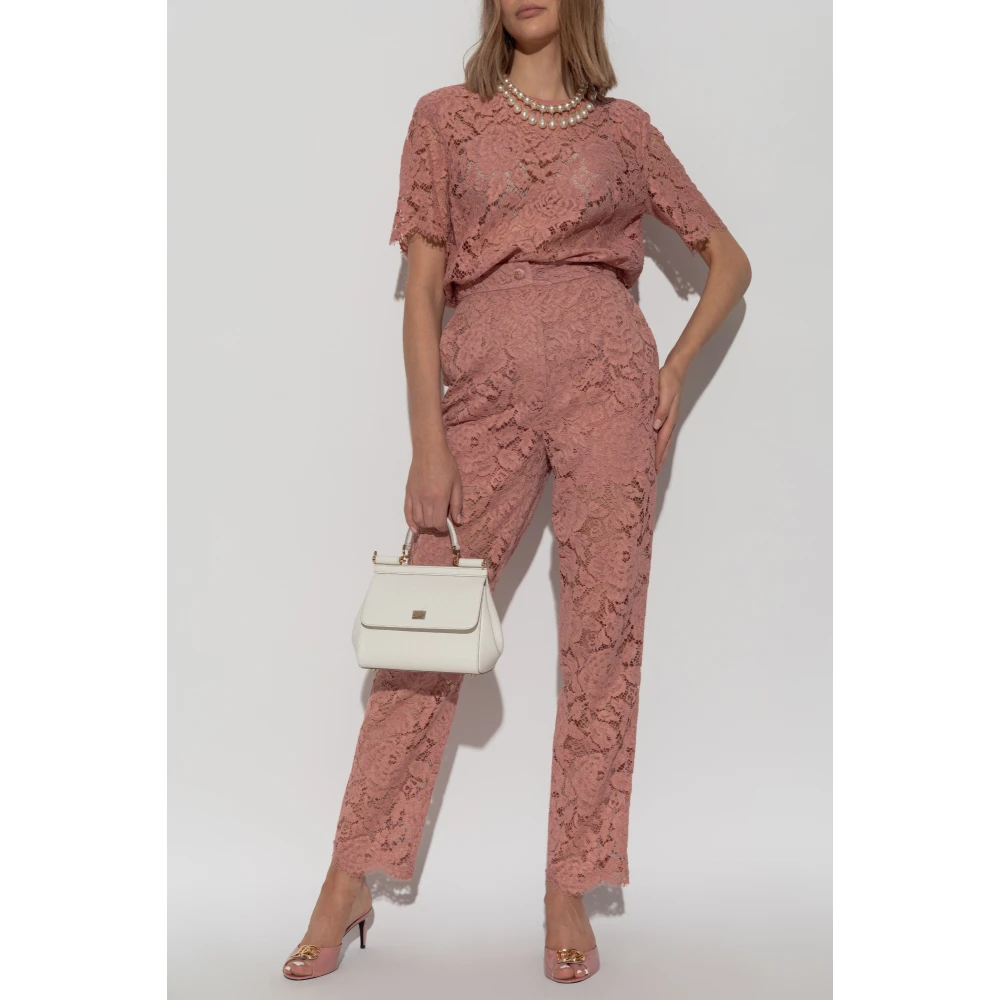 Dolce & Gabbana Kanten broek Pink Dames