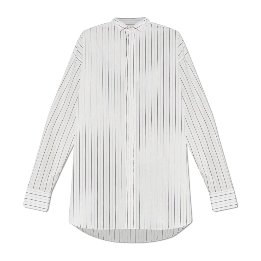 Ami Paris Women's White Shirt With Stripe Pattern - Shirts - Xs - Blouses & Shirts