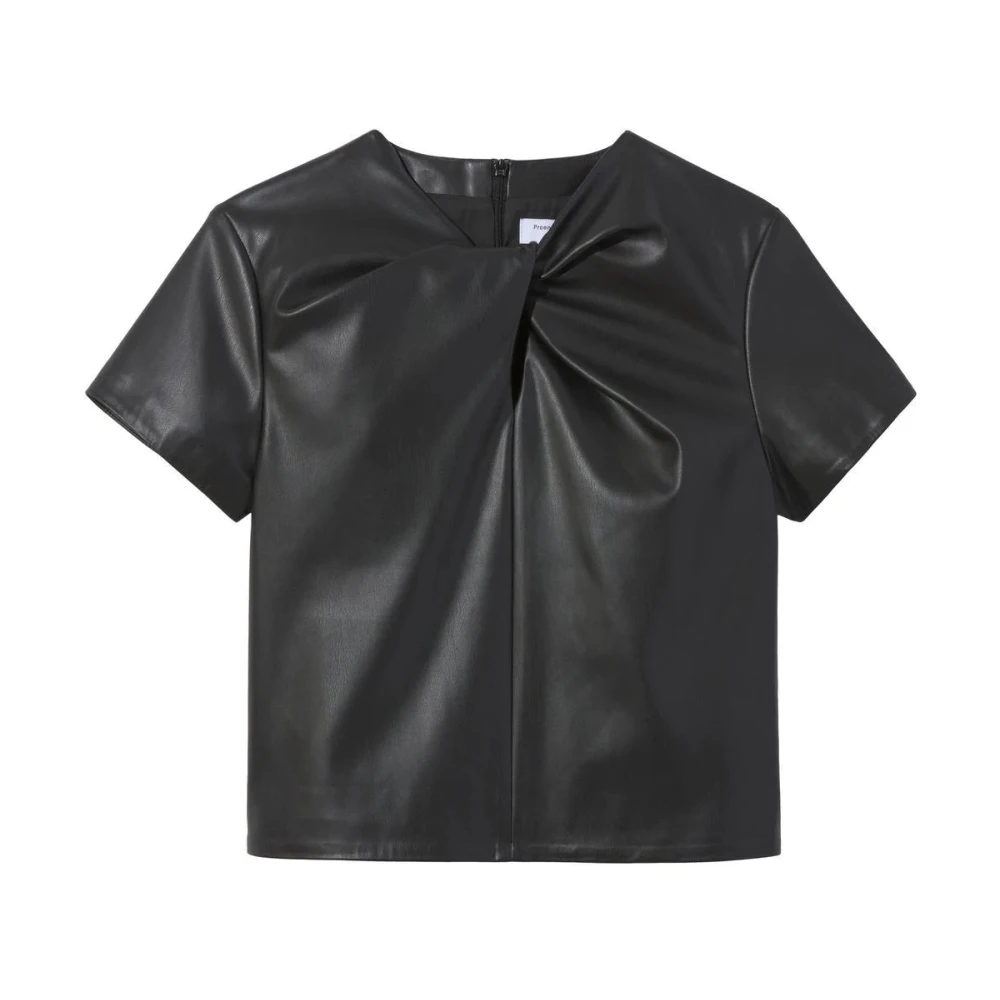 Proenza Schouler Black Blouses, Female, M, Twisted Short Sleeve Blouse