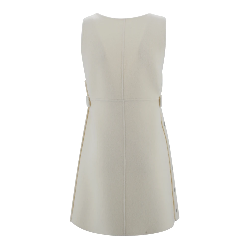 P.a.r.o.s.h. Roomwitte Wollen Jas met Riem Beige Dames