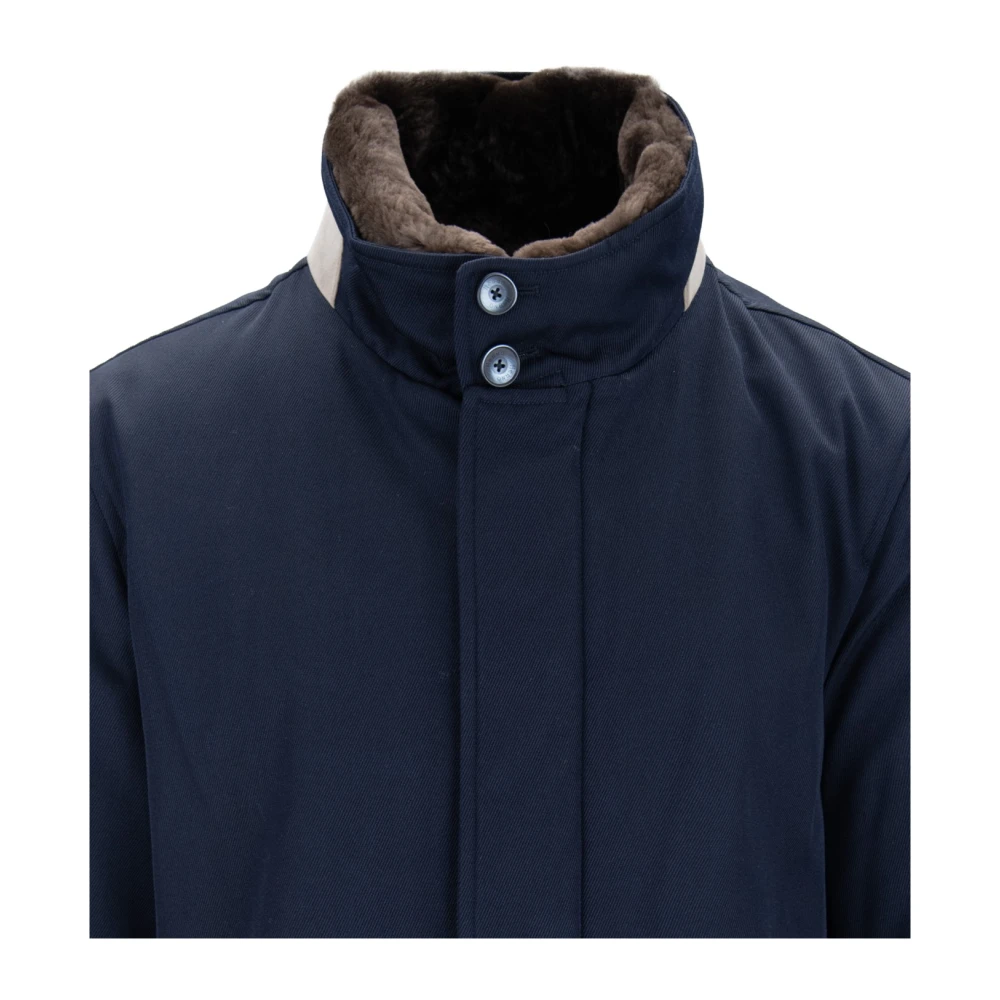 Herno Automatische Jas met Knopen en Rits Blue Heren