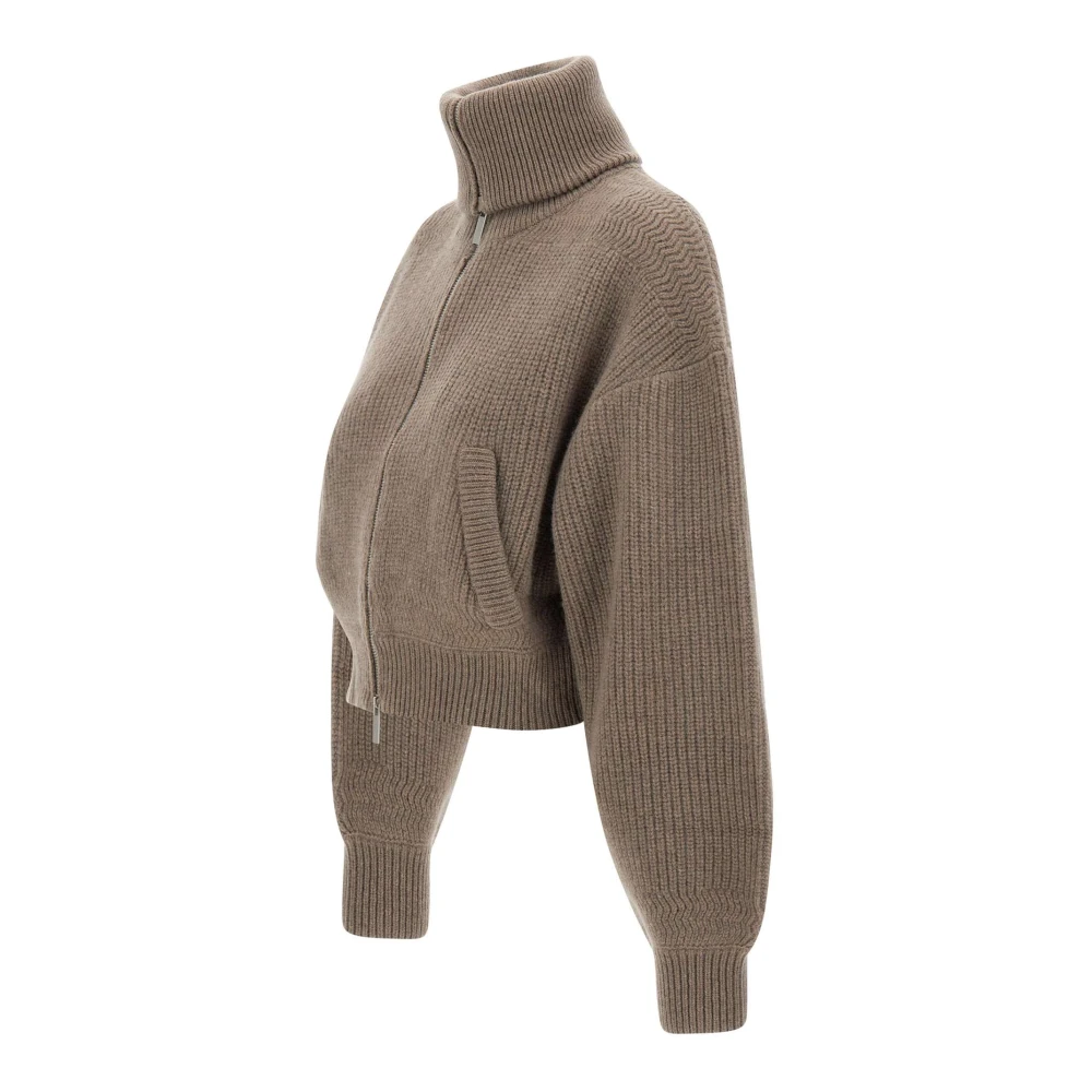 Remain Birger Christensen Bruine Gebreide Bomberjack Sweater Brown Dames
