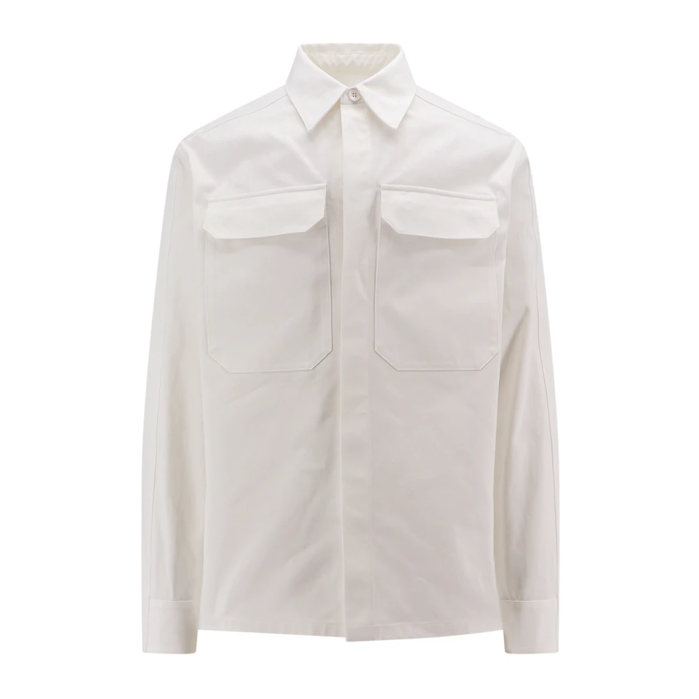 Jil Sander Katoenen shirt met witte band White Heren