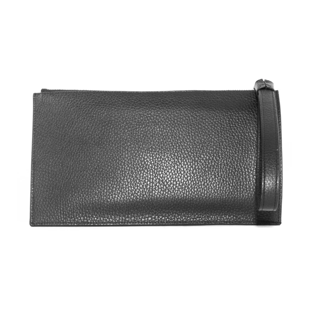 Orciani Zwarte leren tas met polsband Black Heren