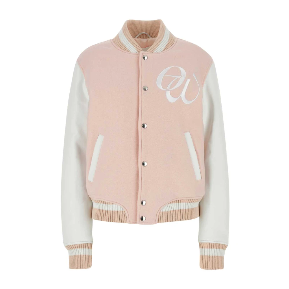 Off White Rosa ullblandad bomberjacka Pink, Dam