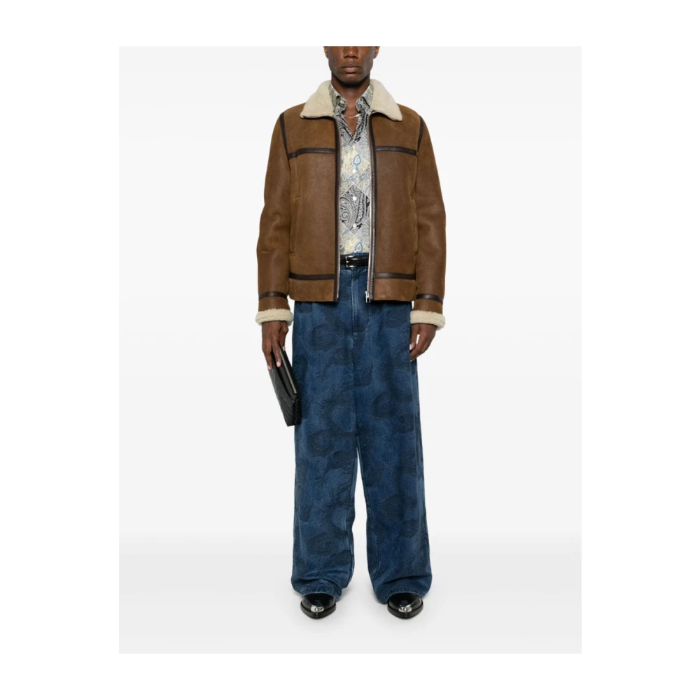 ETRO Blauwe Bedrukte Roma Shirt Multicolor Heren