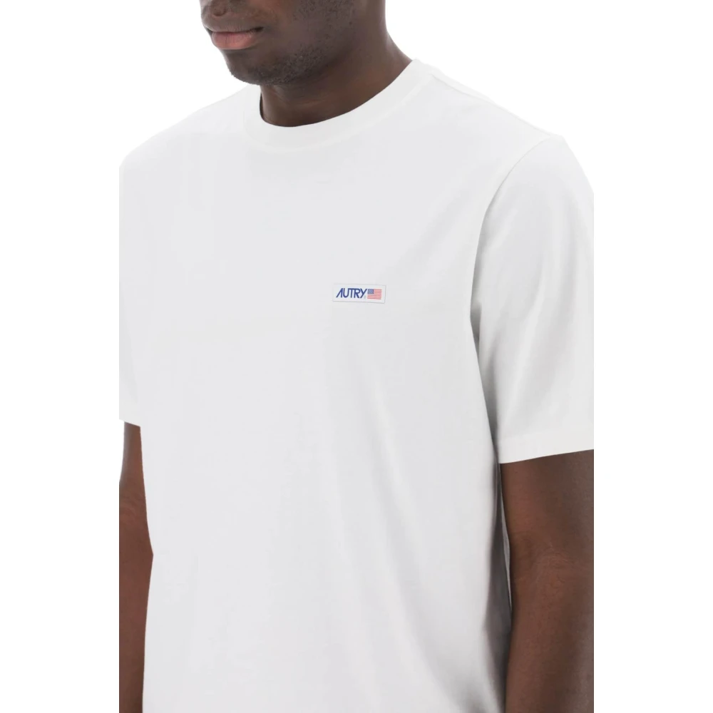 Autry Logo Label T-Shirt van puur katoenen jersey White Heren