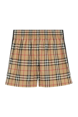 Bomullsshorts med rutmönster