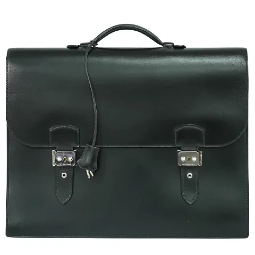 Hermès Vintage Pre-owned Leather briefcases Black Heren