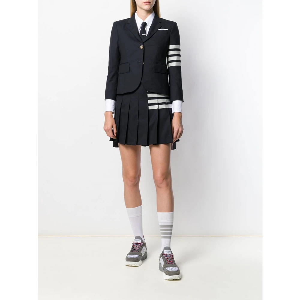 Thom Browne Blauwe Logo Wollen Rok Blue Dames