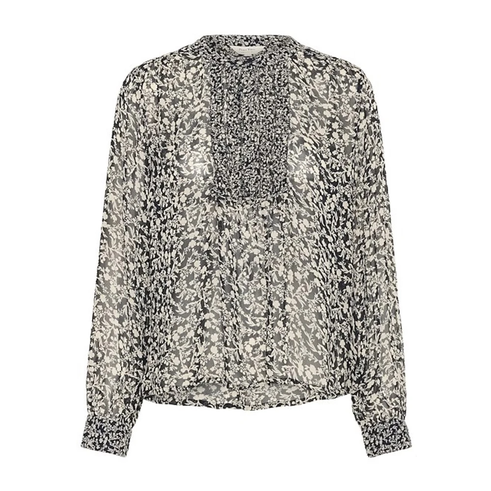 Part Two Donkerblauwe Mini Bloem Blouse Blue Dames