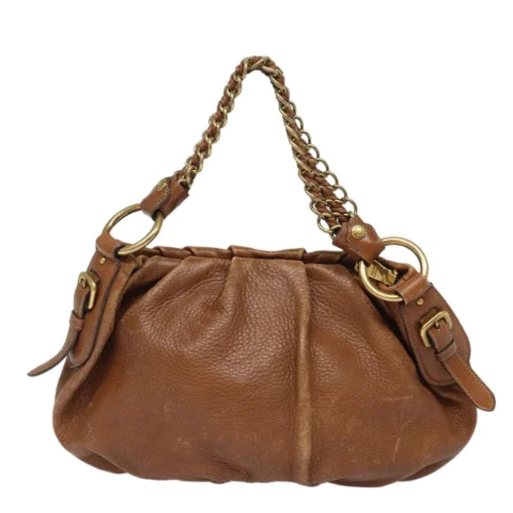 Prada Vintage Pre-owned Leather prada-bags Brown Dames