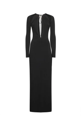 Draped Jersey Long Dress