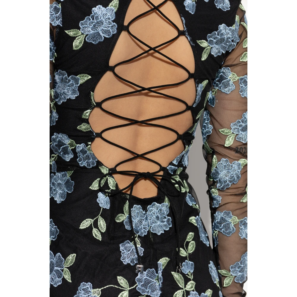 Rotate Birger Christensen Jurk met bloemenpatroon Black Dames