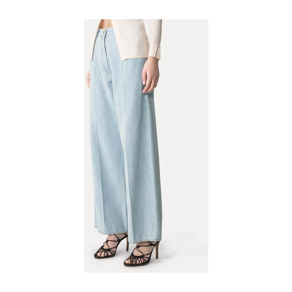 Forte Vijf-pocket katoenen broek Blue Dames