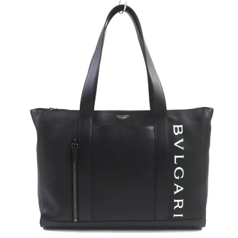 Bvlgari Vintage Pre-owned Leather shoulder-bags Black Dames