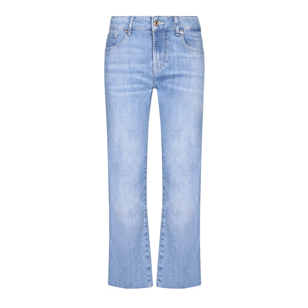 7 For All Mankind Women's Blue Straight Jeans - Straight Fit Jeans - W30 - Jeans