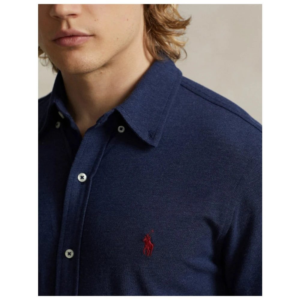 Polo Ralph Lauren Klassieke Katoenen Piqué Overhemd Blue Heren