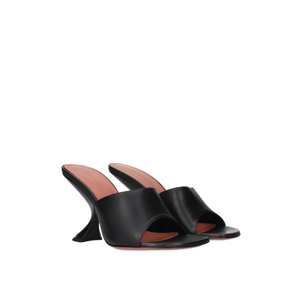 Amina Muaddi Femme Noir Chaussures, Taille: 36 Eu Sandales À Talons Aiguilles En Cuir