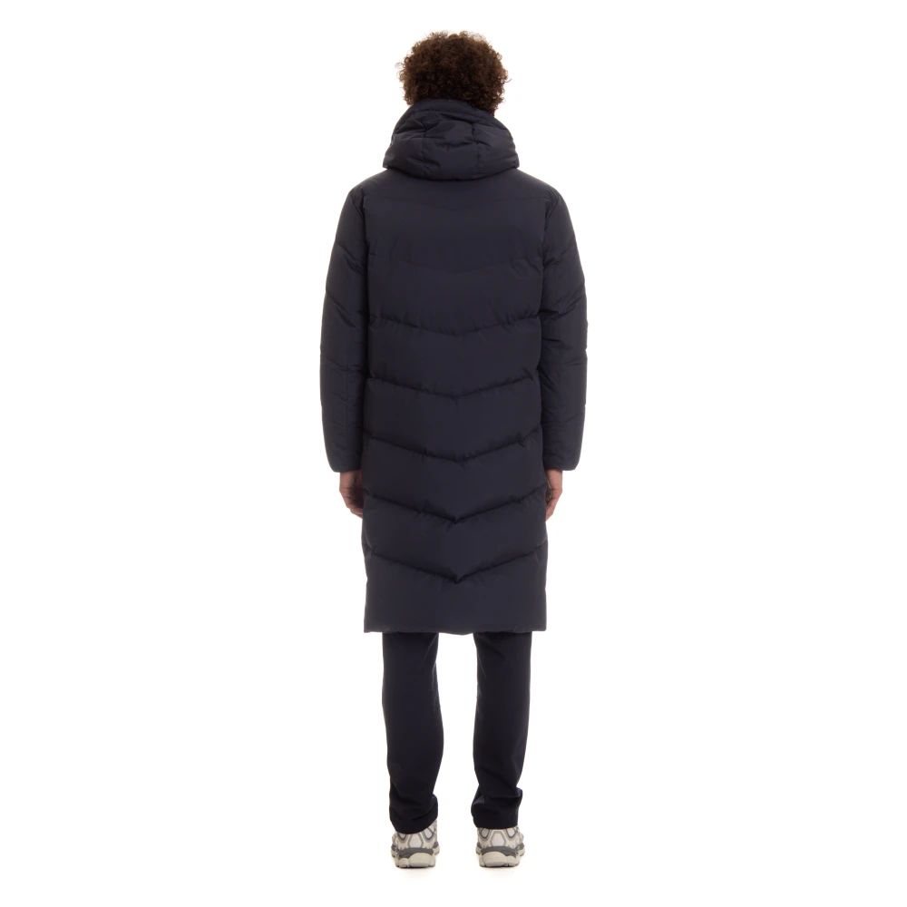 Herno Gewatteerde Lange Jas met Goretex Blue Heren