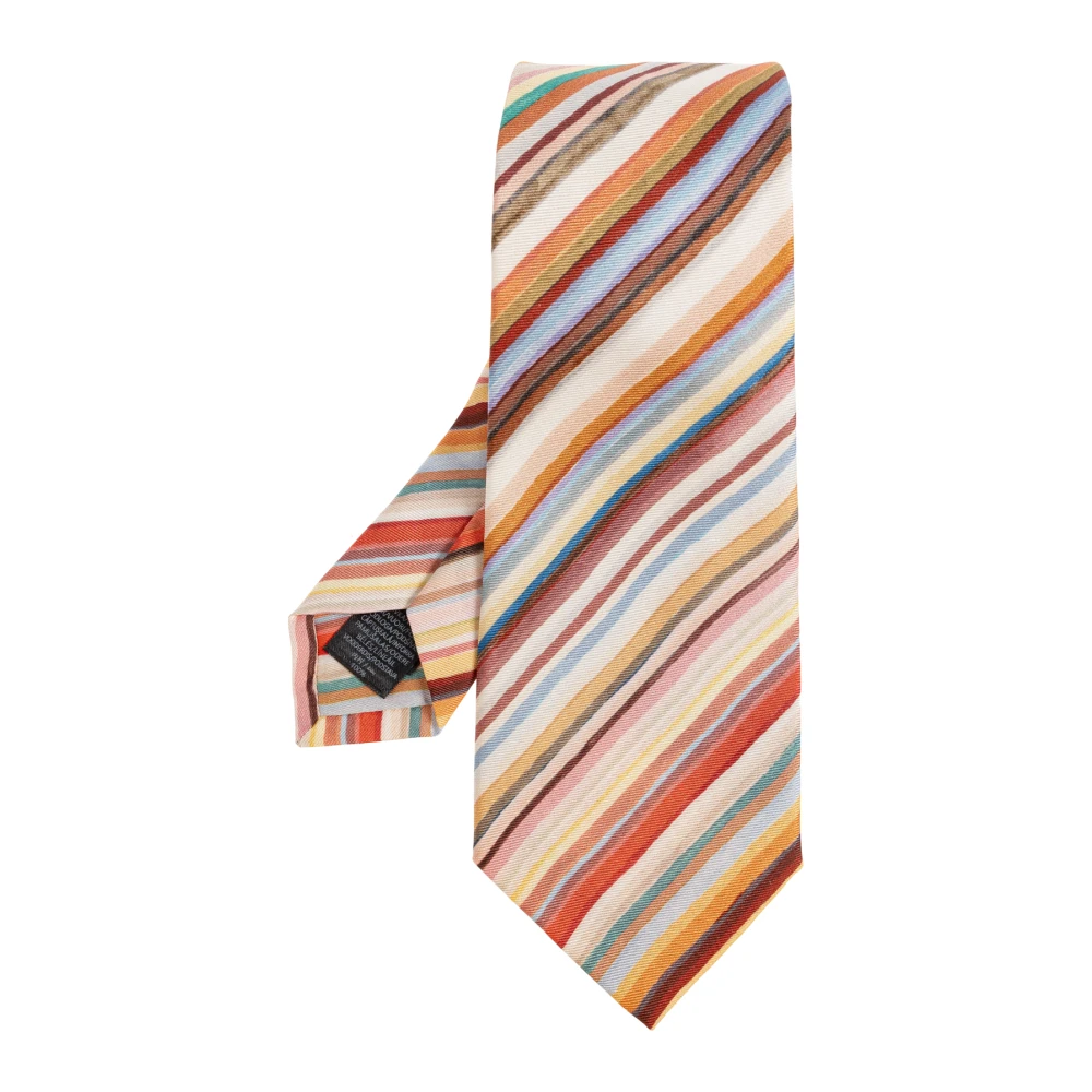 Paul Smith Herren Multicolor Gestreifte Seidenkrawatte