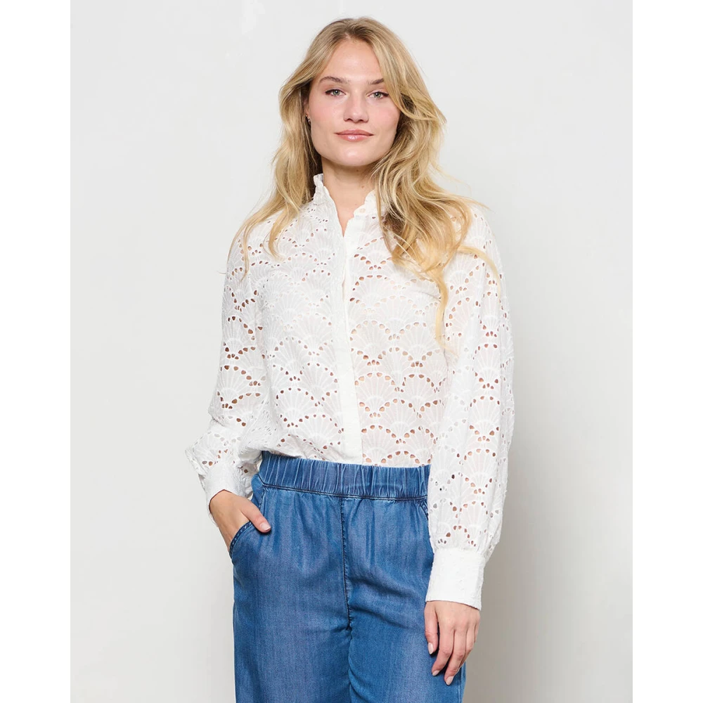 &Co Woman Overhemd met lange mouwen effen kleur White Dames