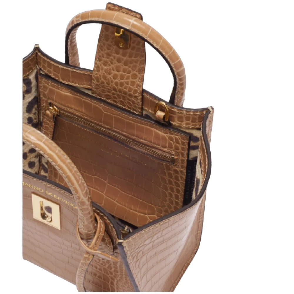 Ermanno Scervino Dierenprint Leren Coco Handtas Beige Dames