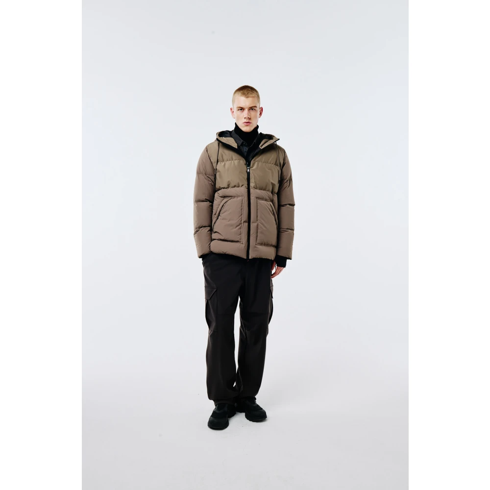 Afterlabel Galena Gewatteerde Jas van Twee Stoffen Beige Heren