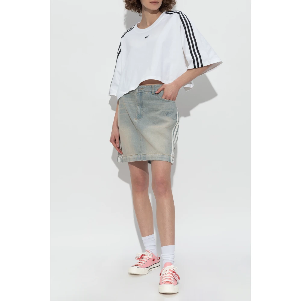 adidas Originals Denim rok Blue Dames