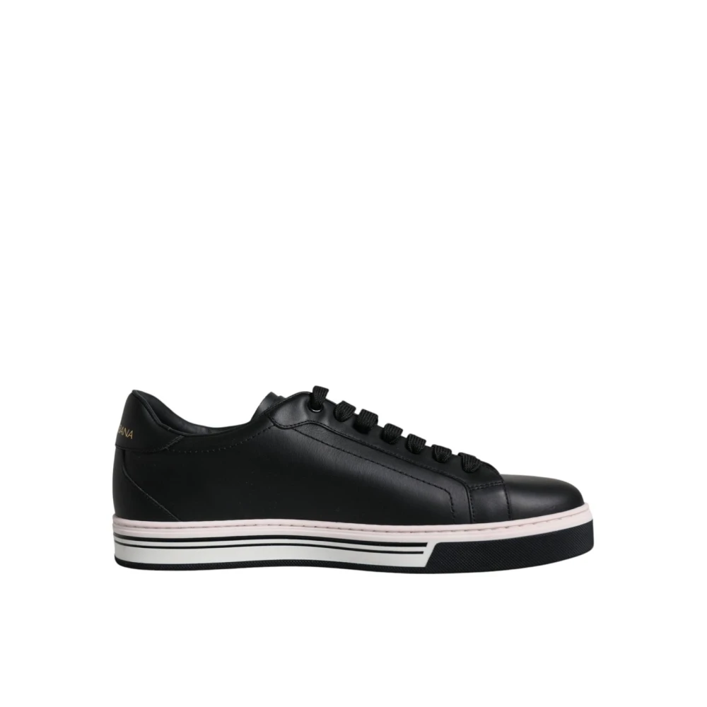 Dolce & Gabbana Men's Black Sneakers, 5 1/2 Uk, Luxurious Leather Low-Top Trainers