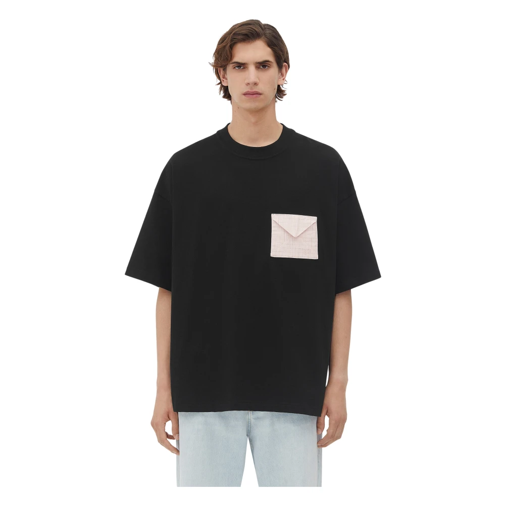 Bottega Veneta Zwart T-shirt met Notebook Detail Black Heren